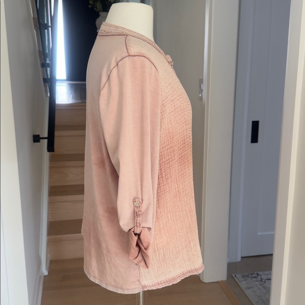 ANGELA MARA Marilyn Monroe Pink Gauze Shirt L - Picture 3 of 5